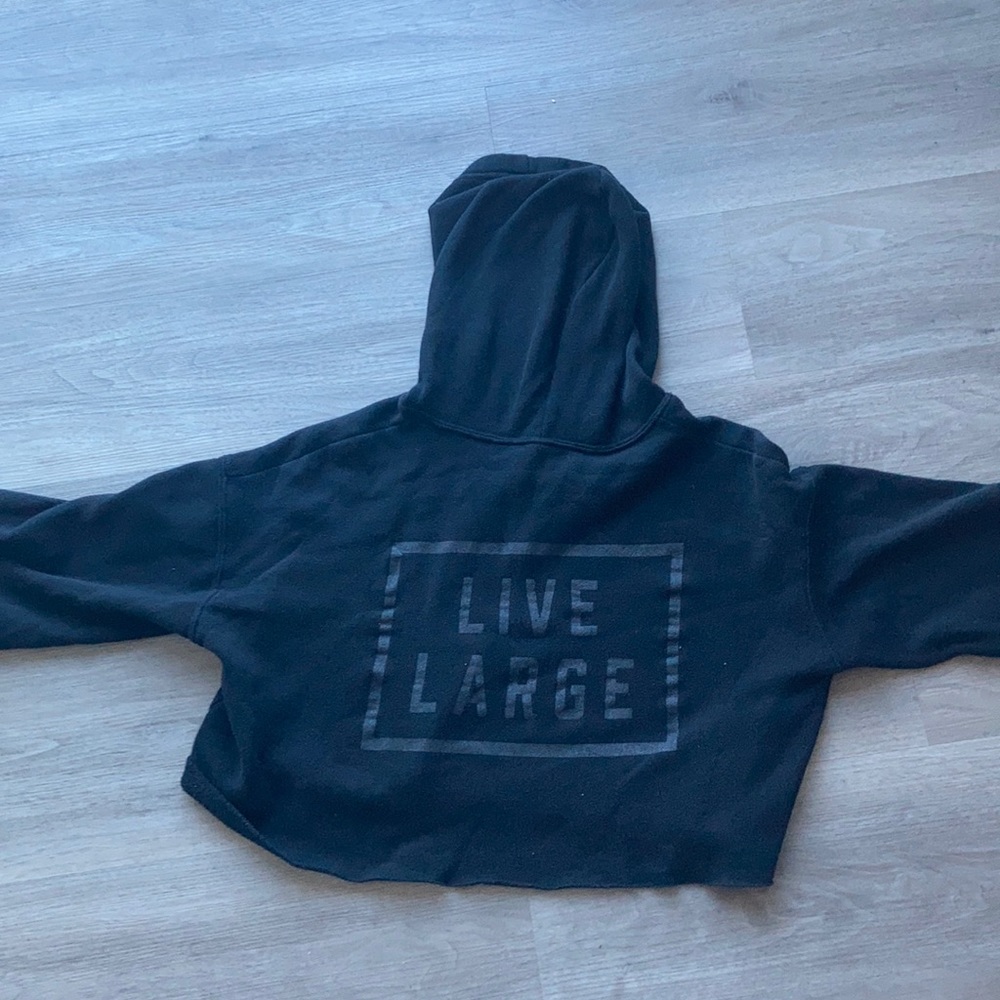 Live Large Cropped Fleece Hoodie